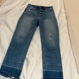 Abercrombie ultra high rise curve love ankle straight jean